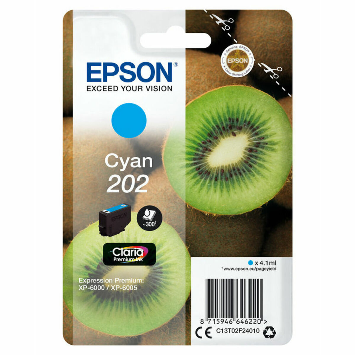 EPSON 1LB 202 Cyan Ink Cartridge sec w/s