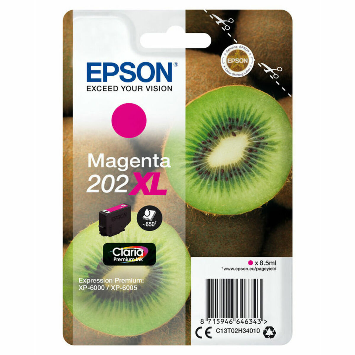 EPSON 4LB Singlepack Magenta 202XL Kiwi Clara Premium Ink