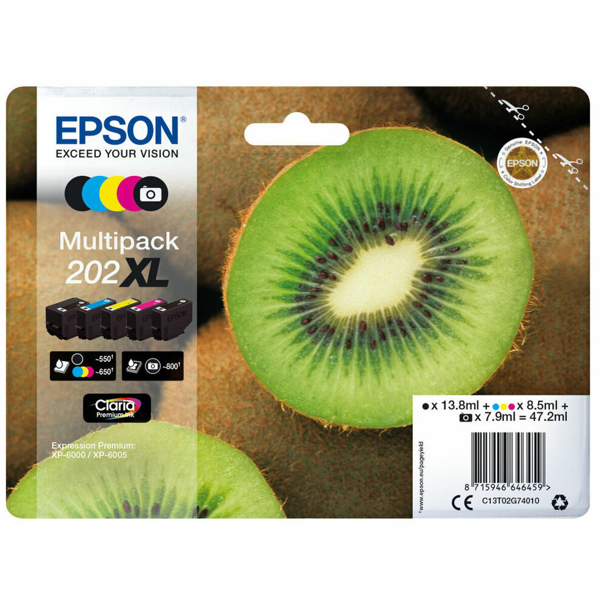 EPSON 1LB Multipack 5-farbig 202XL Kiwi Clara Premium Ink