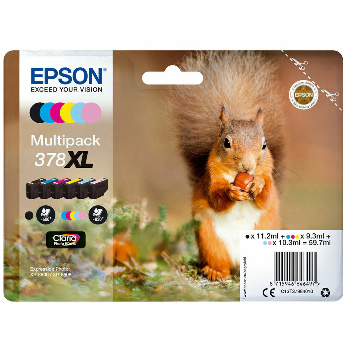 EPSON 1LB Multipack 6-farbig 378XL Squirrel Clara Phto HD Ink