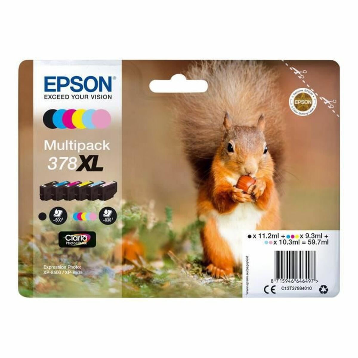 EPSON 1LB Multipack 6-farbig 378XL Squirrel Clara Phto HD Ink