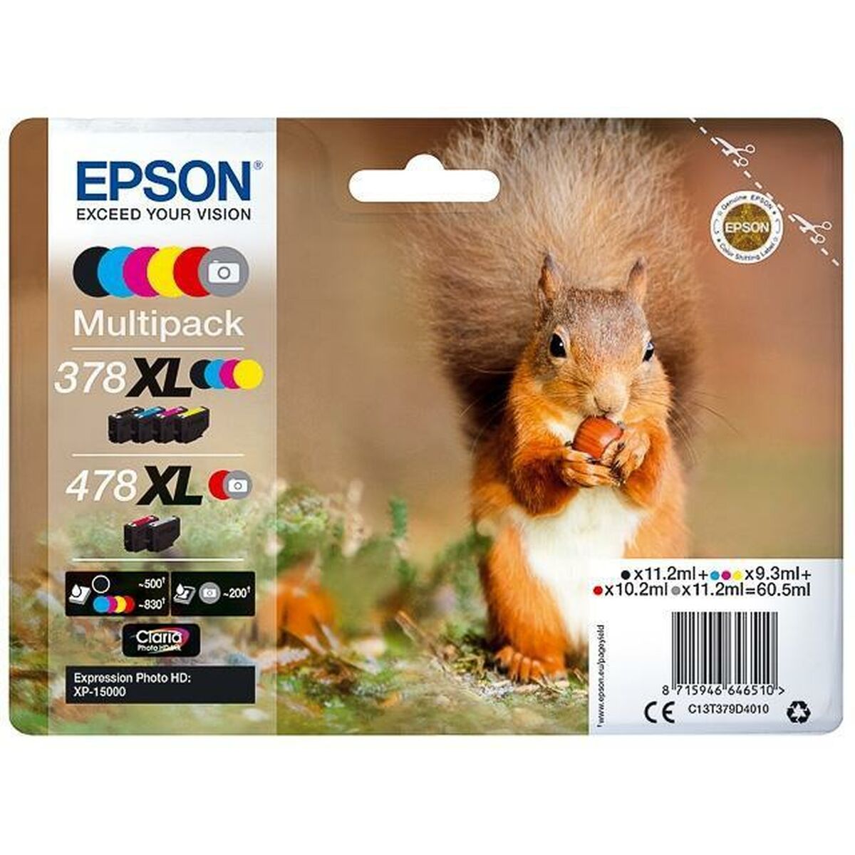 EPSON 1LB Multipack 6 colours 378XL/478XL Squirrel incl. R/G Clara Phto HD Ink