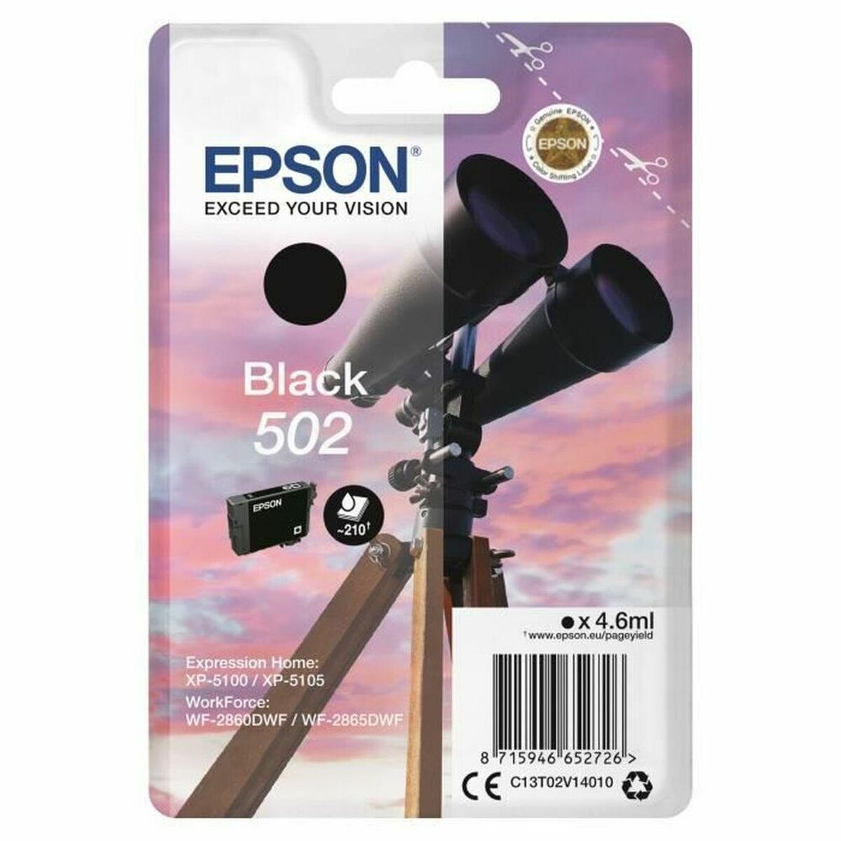 EPSON 4LB Singlepack Black 502 Ink SEC w/s