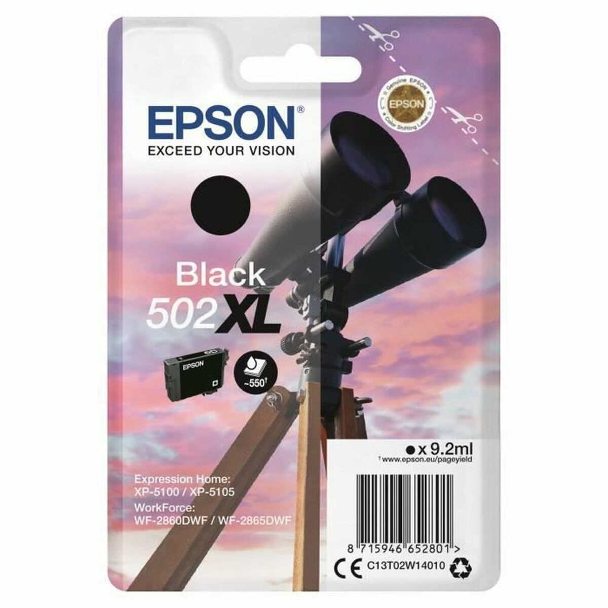 EPSON 4LB Singlepack Black 502XL Ink SEC w/s