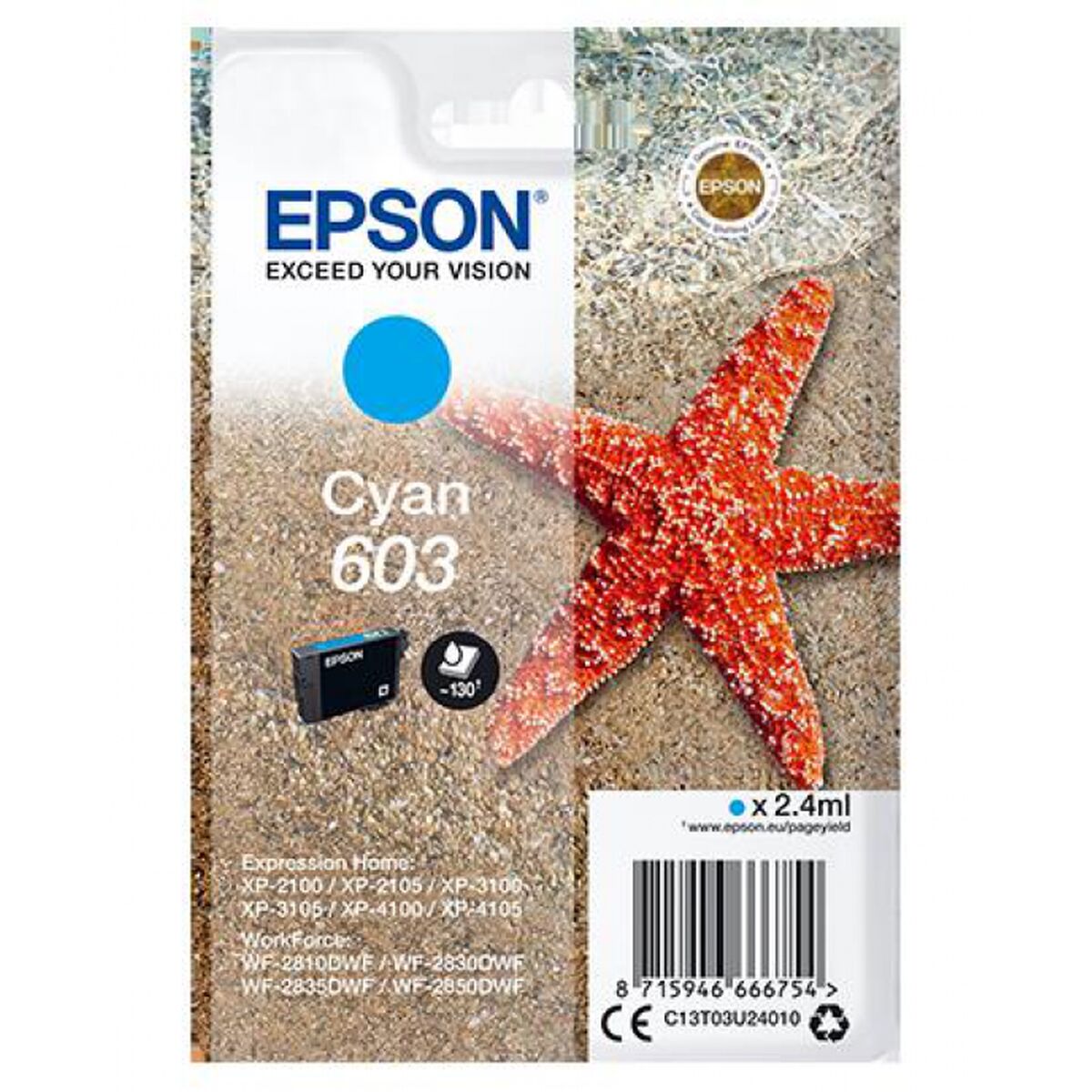 EPSON 4LB Singlepack Cyan 603 Ink w/s