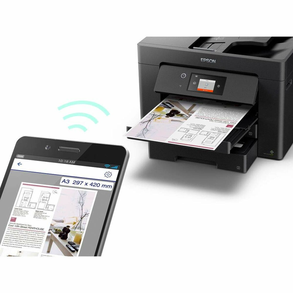 EPSON WorkForce WF-7830DTWF MFP colour ink-jet A3 297x420mm A3 25ppm print 500 sheets USB 2.0 LAN Wi-Fi