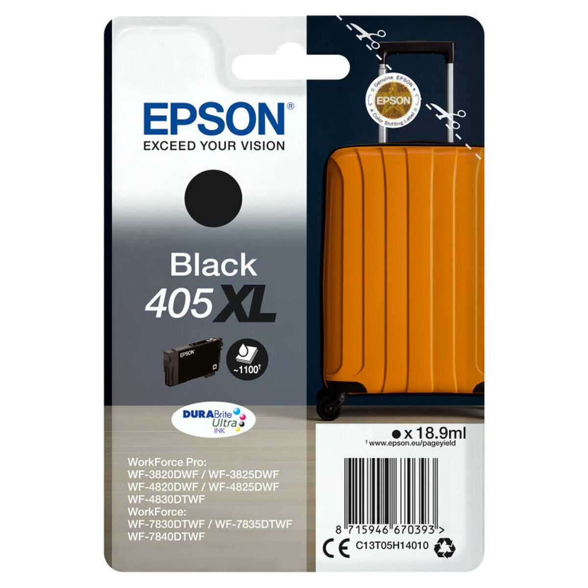 EPSON 4LB Singlepack Black 405XL DURABrite Ultra Ink