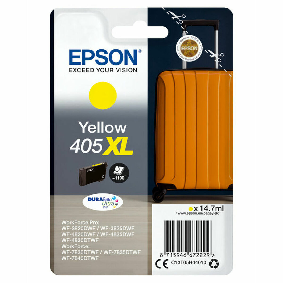 EPSON 6LB Singlepack Yellow 405XL DURABrite Ultra Ink