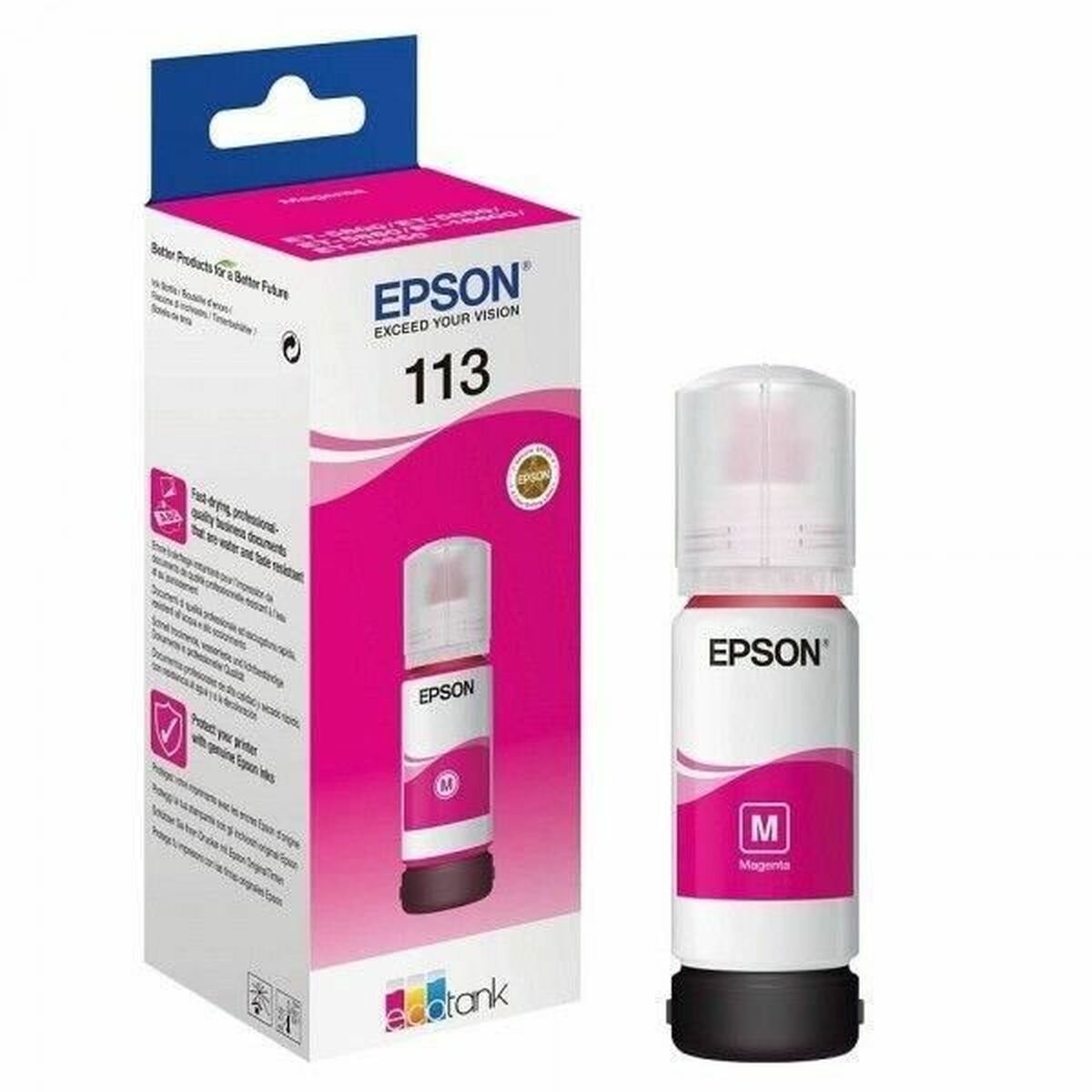 EPSON 2LB 113 EcoTank Pigment Magenta ink bottle