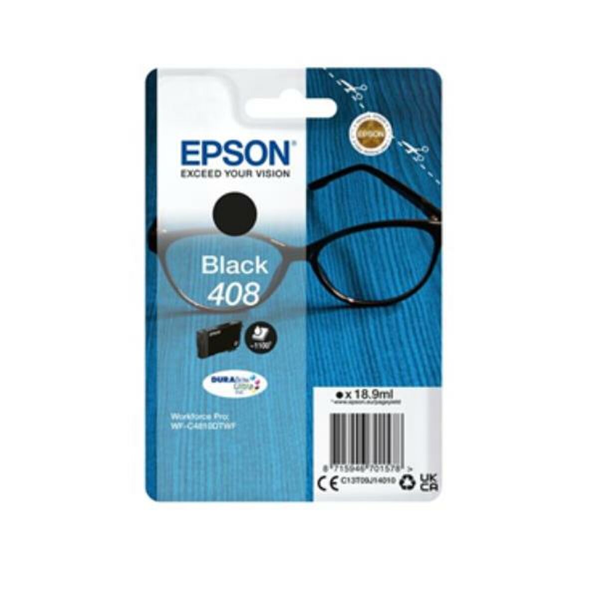 EPSON 4LB Singlepack Black 408 DURABrite Ultra Ink