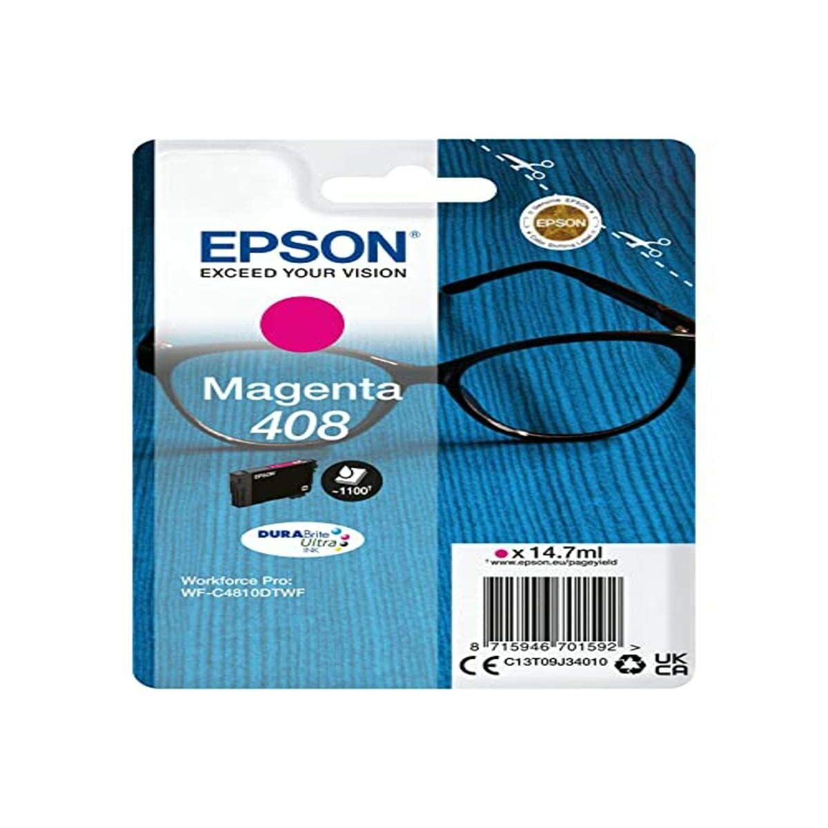 EPSON 2LB Singlepack Magenta 408 DURABrite Ultra Ink