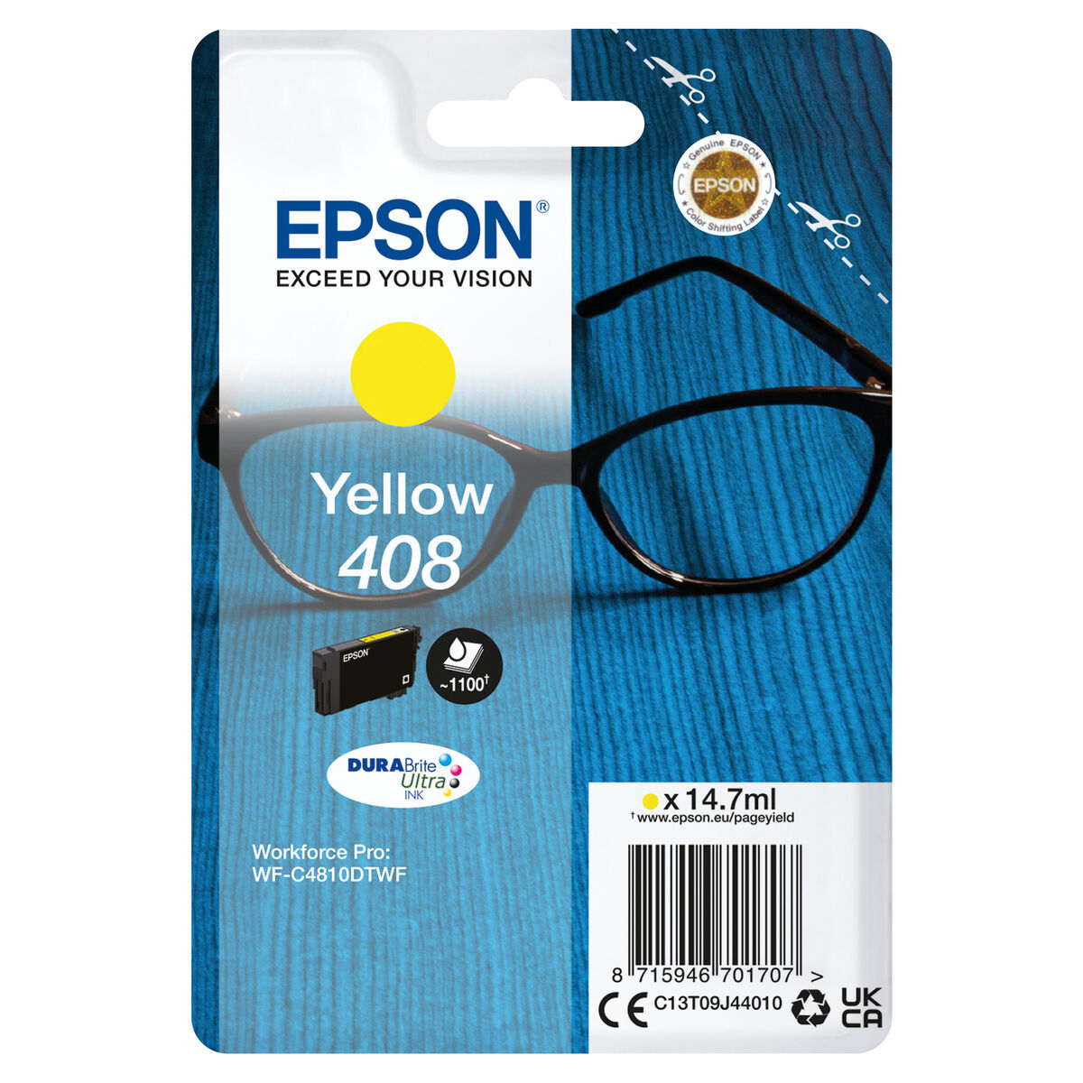 EPSON 6LB Singlepack Yellow 408 DURABrite Ultra Ink