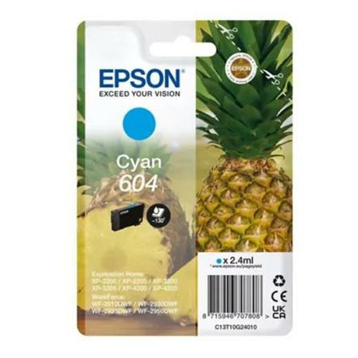 EPSON 4LB Singlepack Cyan 604 Ink