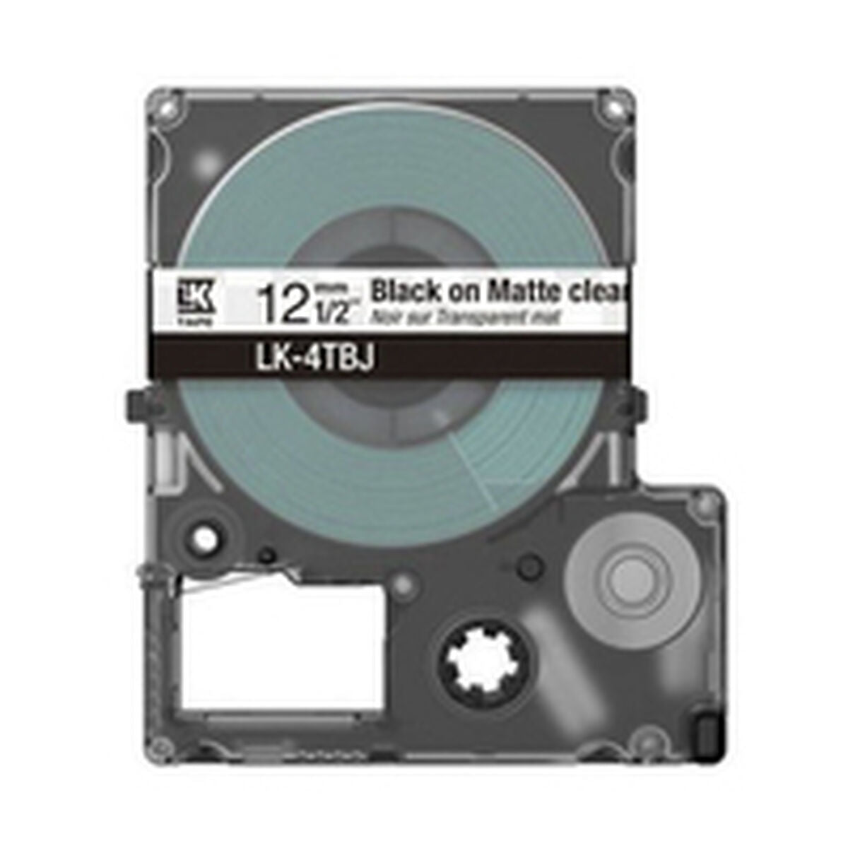 EPSON Matte Tape Clear/Black 12mm 8m LK-4TBJ