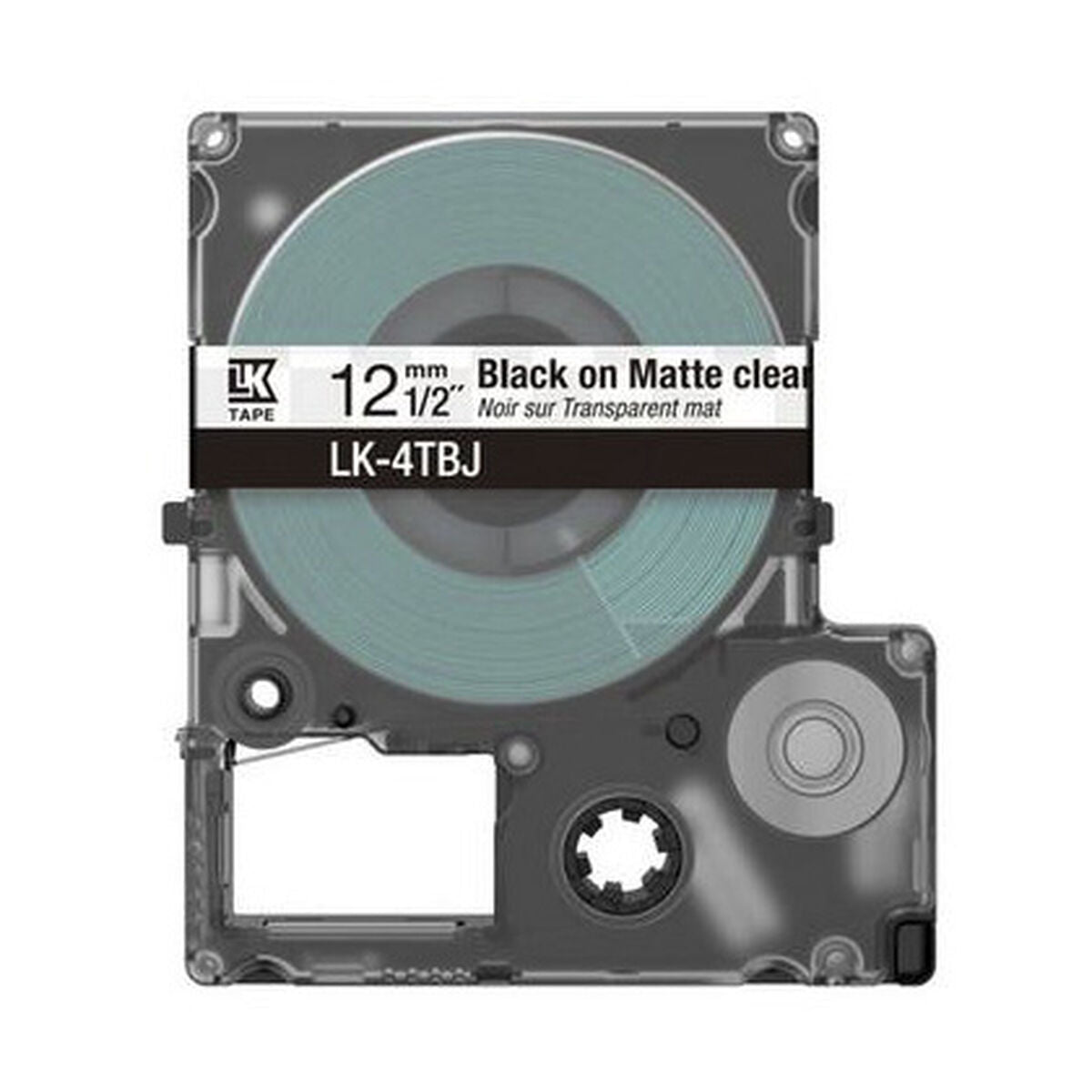 EPSON Matte Tape Clear/Black 12mm 8m LK-4TBJ