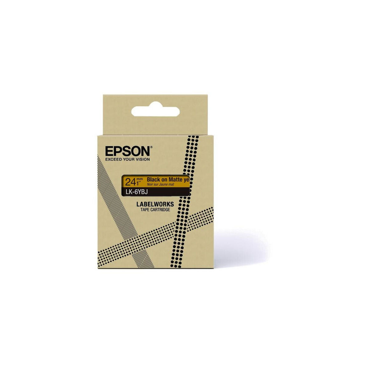 EPSON Matte Tape Yellow/Black 24mm 8m LK-6YBJ