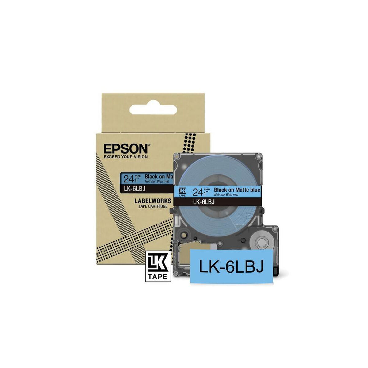 EPSON Matte Tape Blue/Black 24mm 8m LK-6LBJ