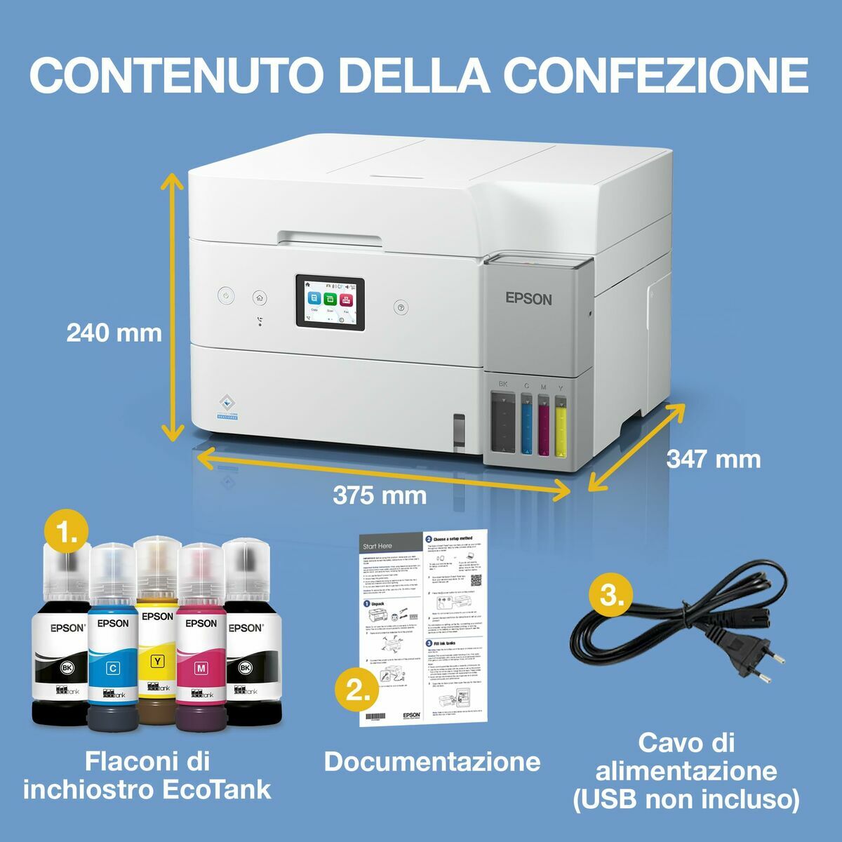 EPSON EcoTank ET-4956 Inkjet MFP A4 18ppm ISO USB WLAN Wi-Fi