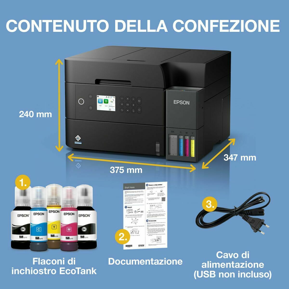 EPSON EcoTank ET-3950 Inkjet MFP A4 18ppm ISO USB WLAN Wi-Fi