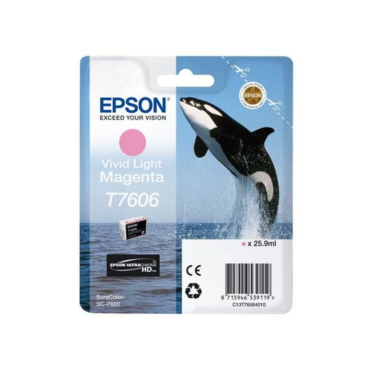 EPSON 5LB T7606 Viv Light Magenta ink cartridge high capacity vivid magenta clair 25 9ml 2849 pages 1-pack