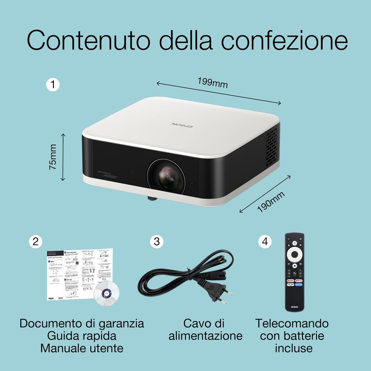EPSON Lifestudio Pop EF-61W - Projecteur 3LCD - portable - 700 lumens -  Full HD 16:9 wireless  Bluetooth - Blanc diamant