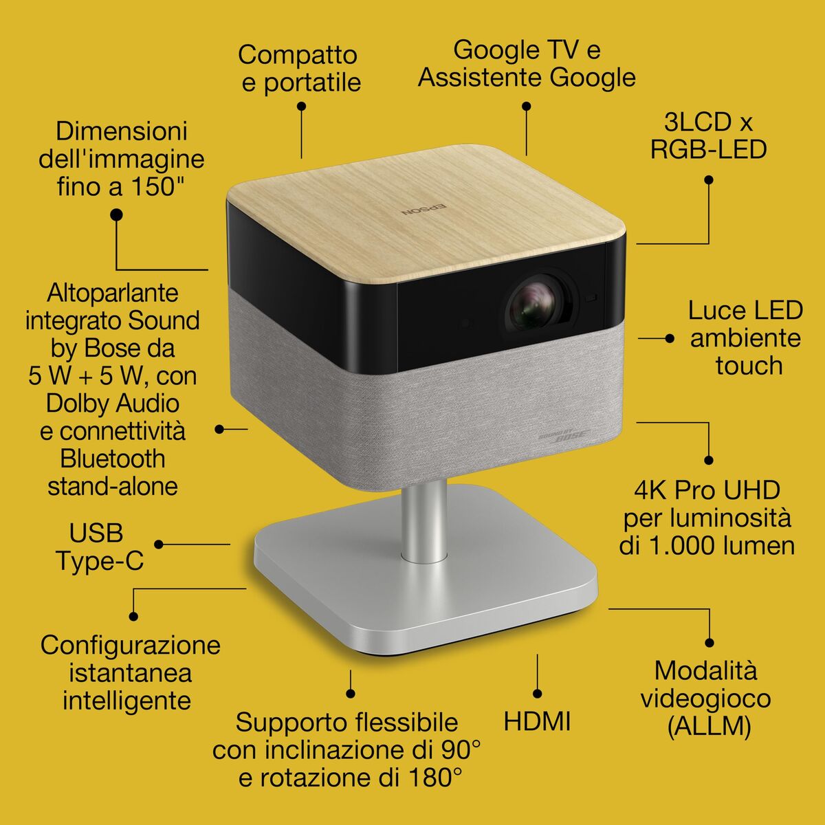 EPSON EF-72 4K UHD PRO Projector 1000lm