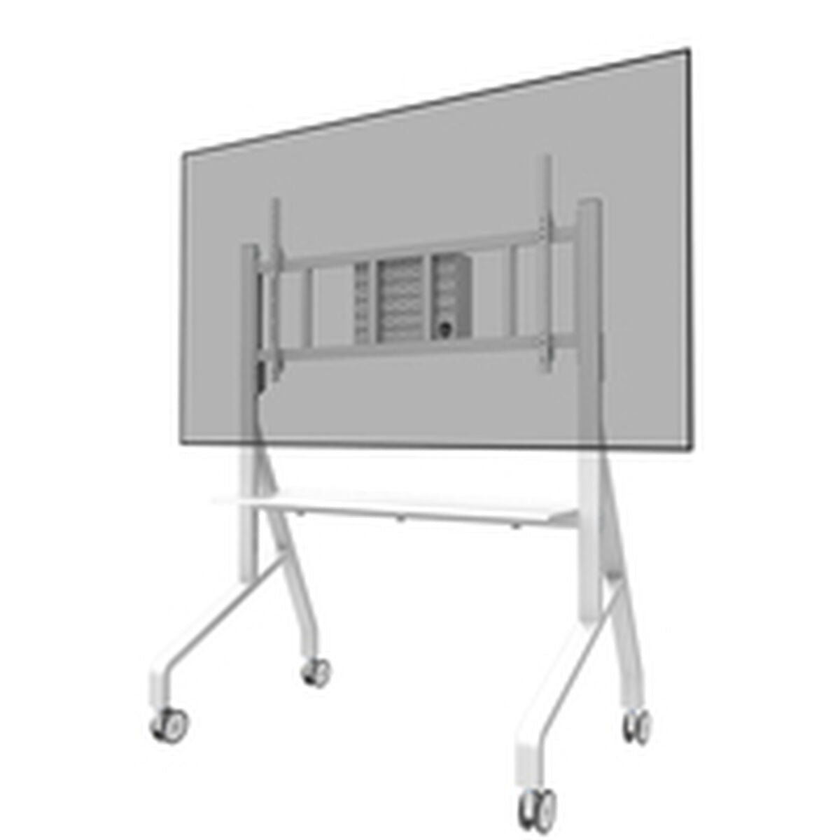 NEOMOUNTS FL50-575WH1 Support au sol mobile pour écran 65-110p - étagère multimédia incluse - installation rapide - TÌV