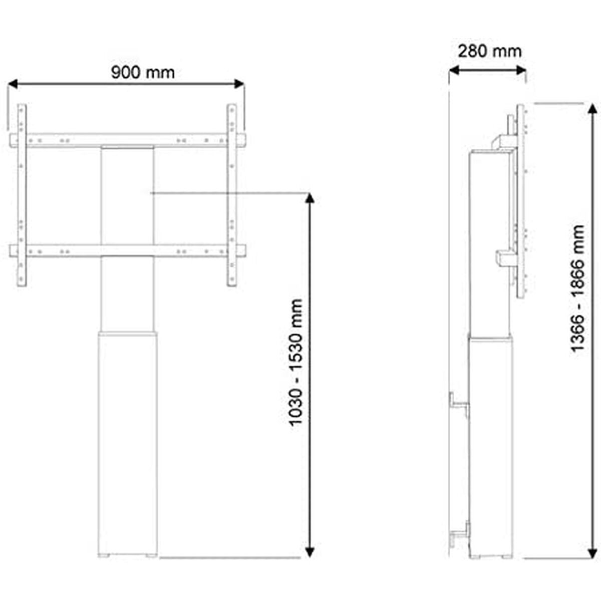 NEOMOUNTS PLASMA-W2250BLACK Socle pour écran 42-100p - mural - motorisé