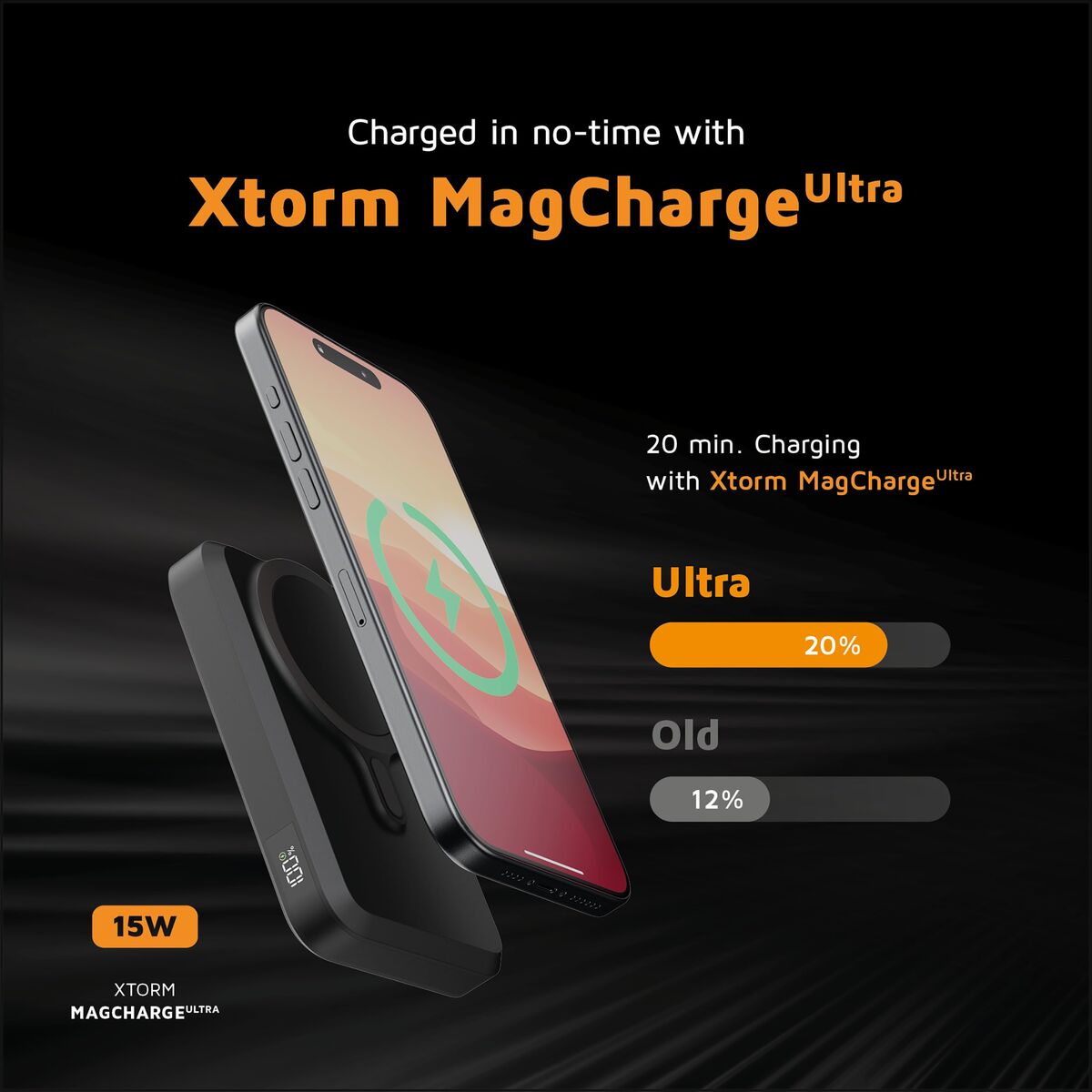 XTORM Batterie magnétique sans fil 10000 mAh noire