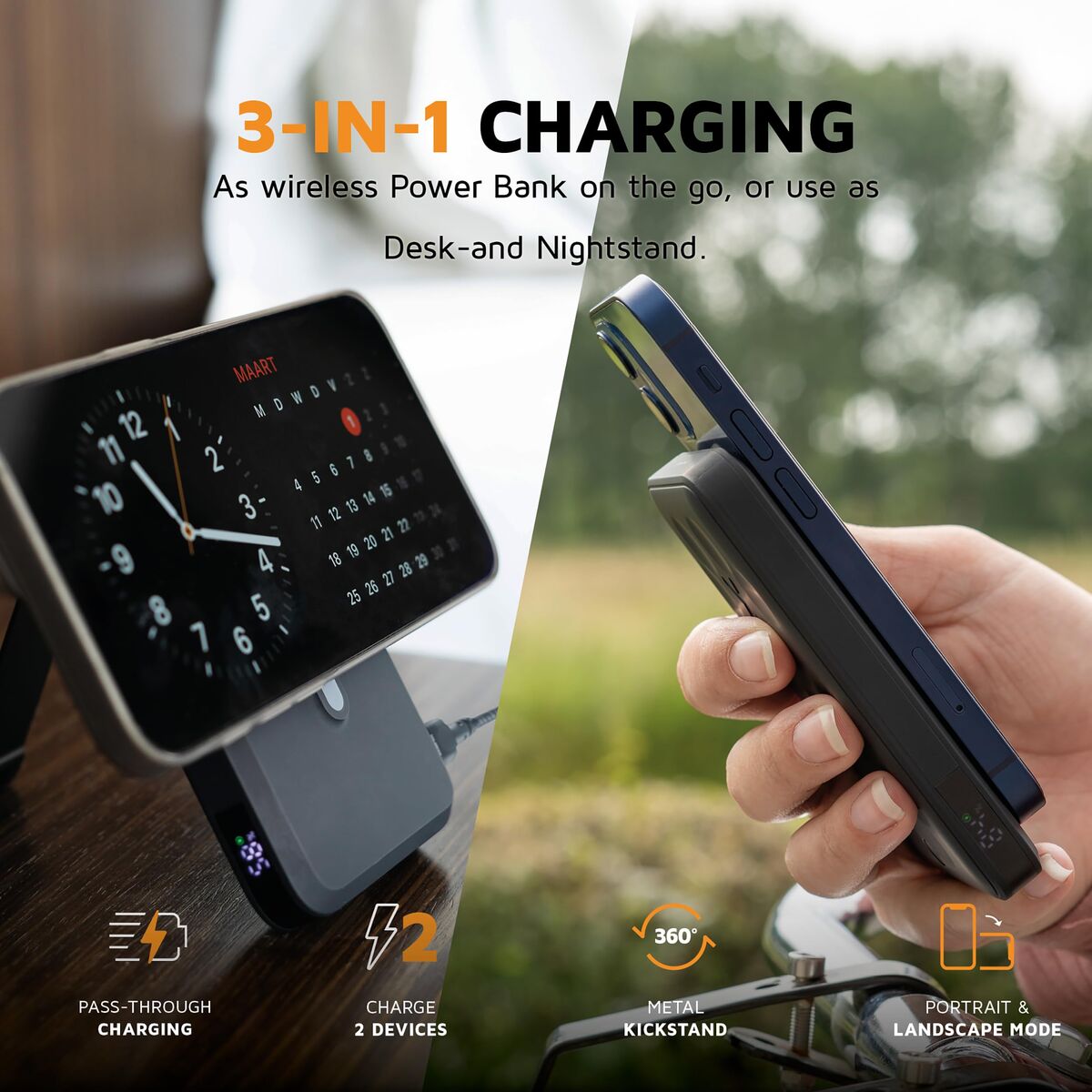 XTORM Batterie magnétique sans fil 10000 mAh noire