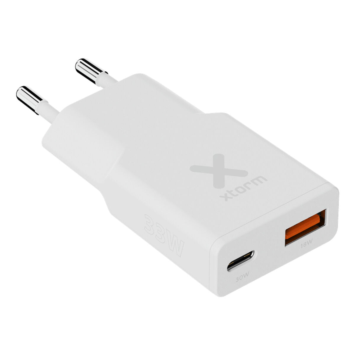 XTORM Chargeur mural slim XG2SL033 33 W 2 ports USB-A USB-C PD certifié GRS