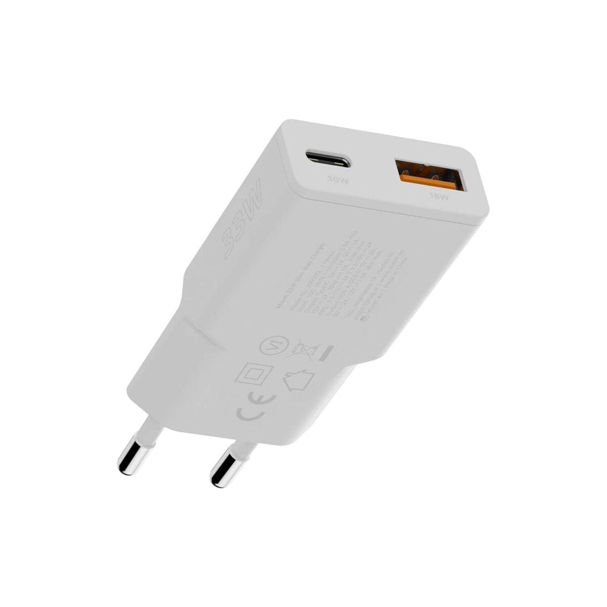 XTORM Chargeur mural slim XG2SL033 33 W 2 ports USB-A USB-C PD certifié GRS