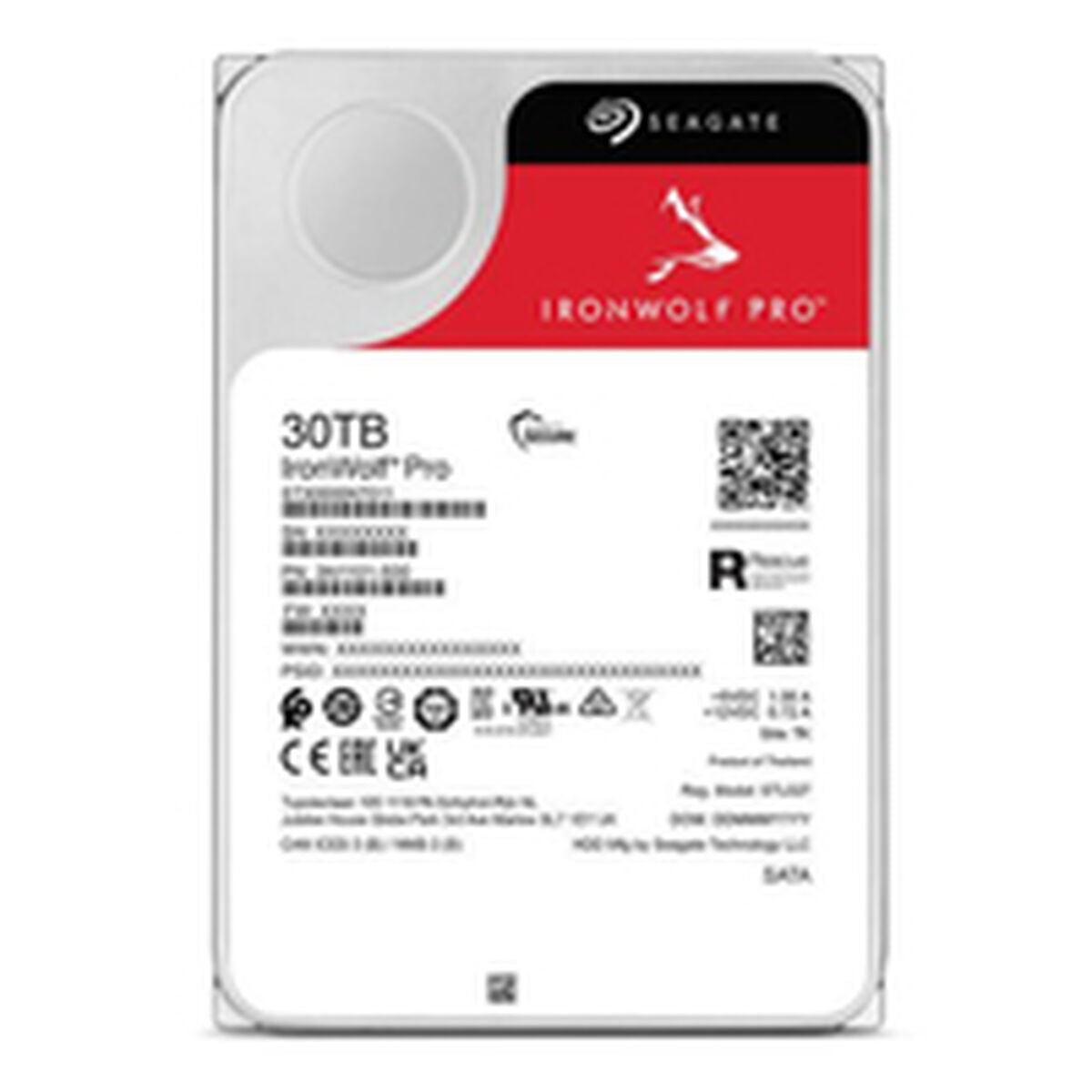 SEAGATE Ironwolf PRO Enterprise 30To 7200 tr/min 6 Gbit/s SATA 256 Mo de cache 8.9 cm 3.5 pouces 24h/24 et 7j/7 pour systèmes NAS
