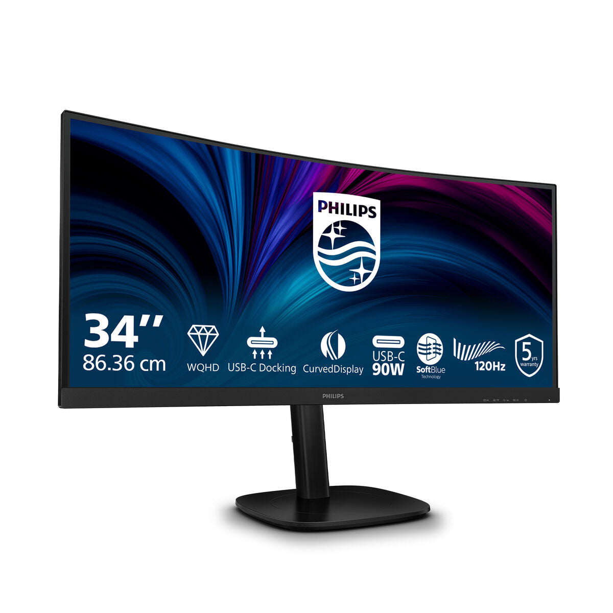 PHILIPS 34B2U3600C/00 34inch Curved Monitor 3440x1440 HDMI DP RJ-45 USB USB-C DOCK 90W