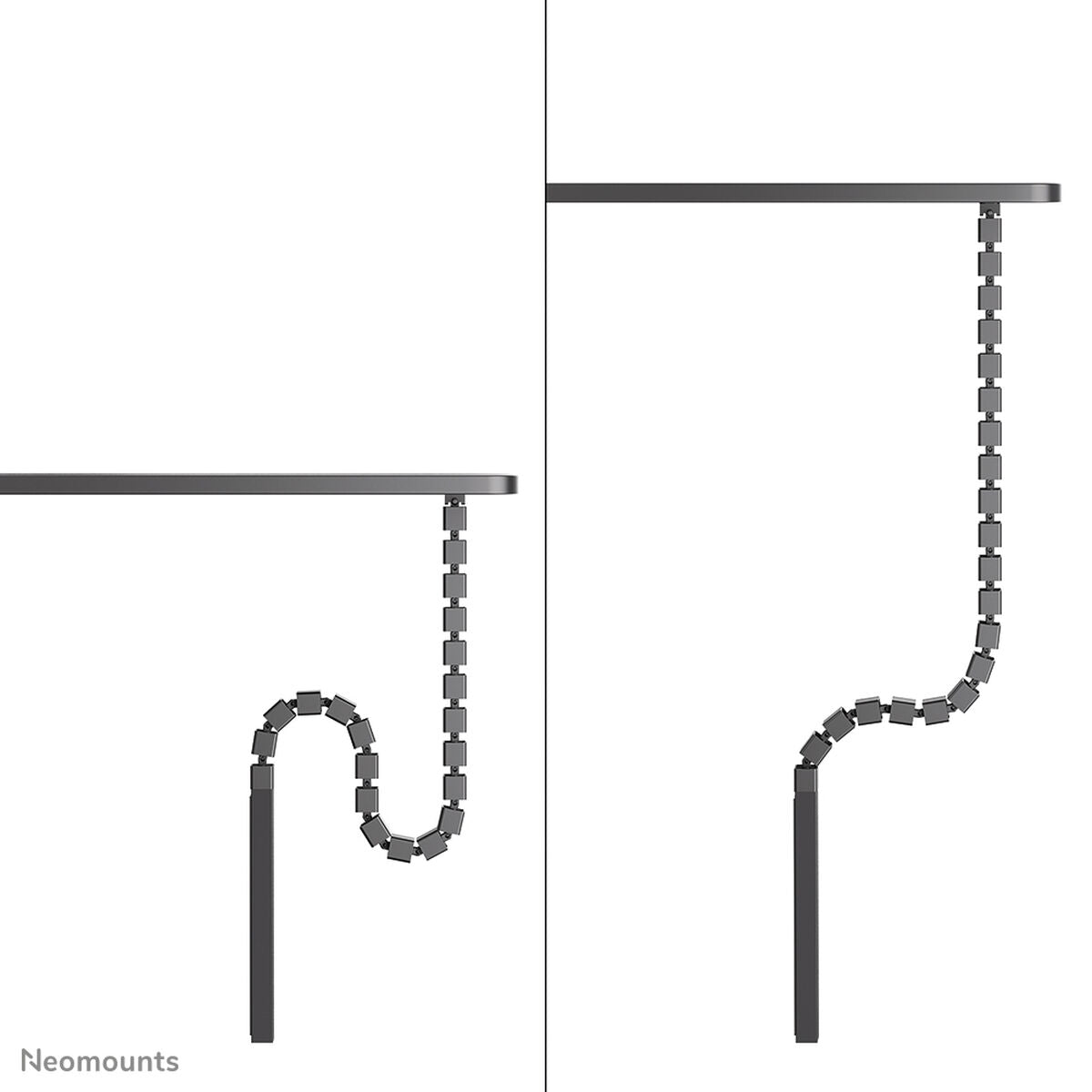 NEOMOUNTS Cable Spine Organizer for sit/stand desk frames screw mounted magnetic channel black