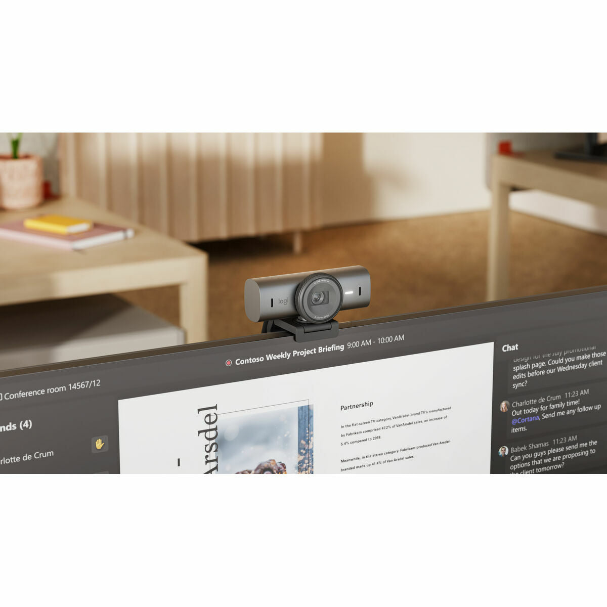 LOGITECH MX Brio 705 for Business Webcam colour 8.5 MP 4096 x 2160 audio wired USB-C