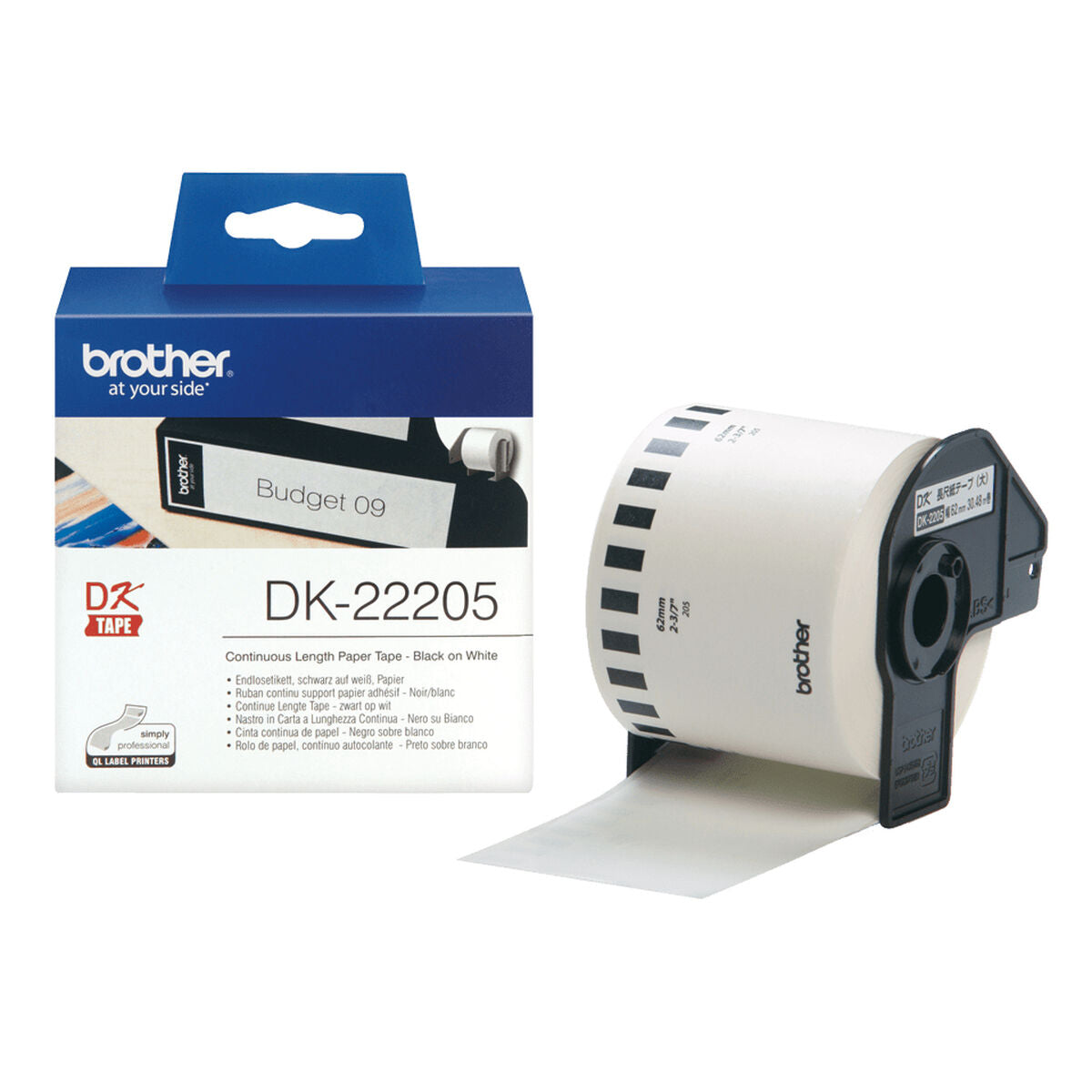 BROTHER P-TOUCH DK-22205 continue length  papier 62mm x 30.48m