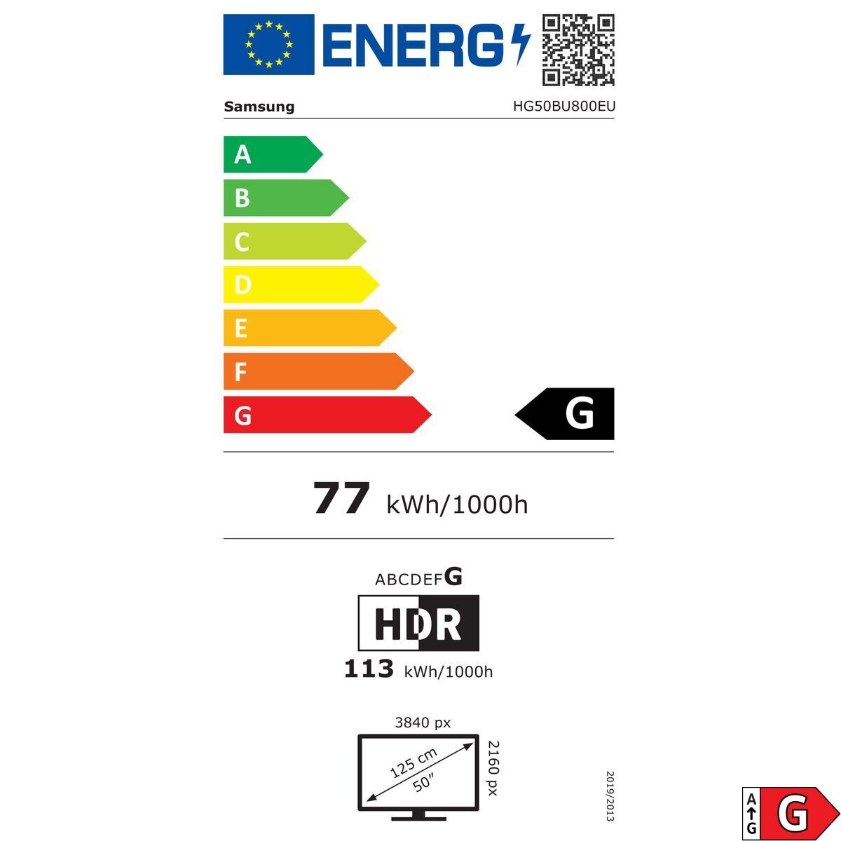 "Samsung HG50BU800EUXEN TV 127 cm (50"") 4K Ultra HD Smart TV Wifi Noir"