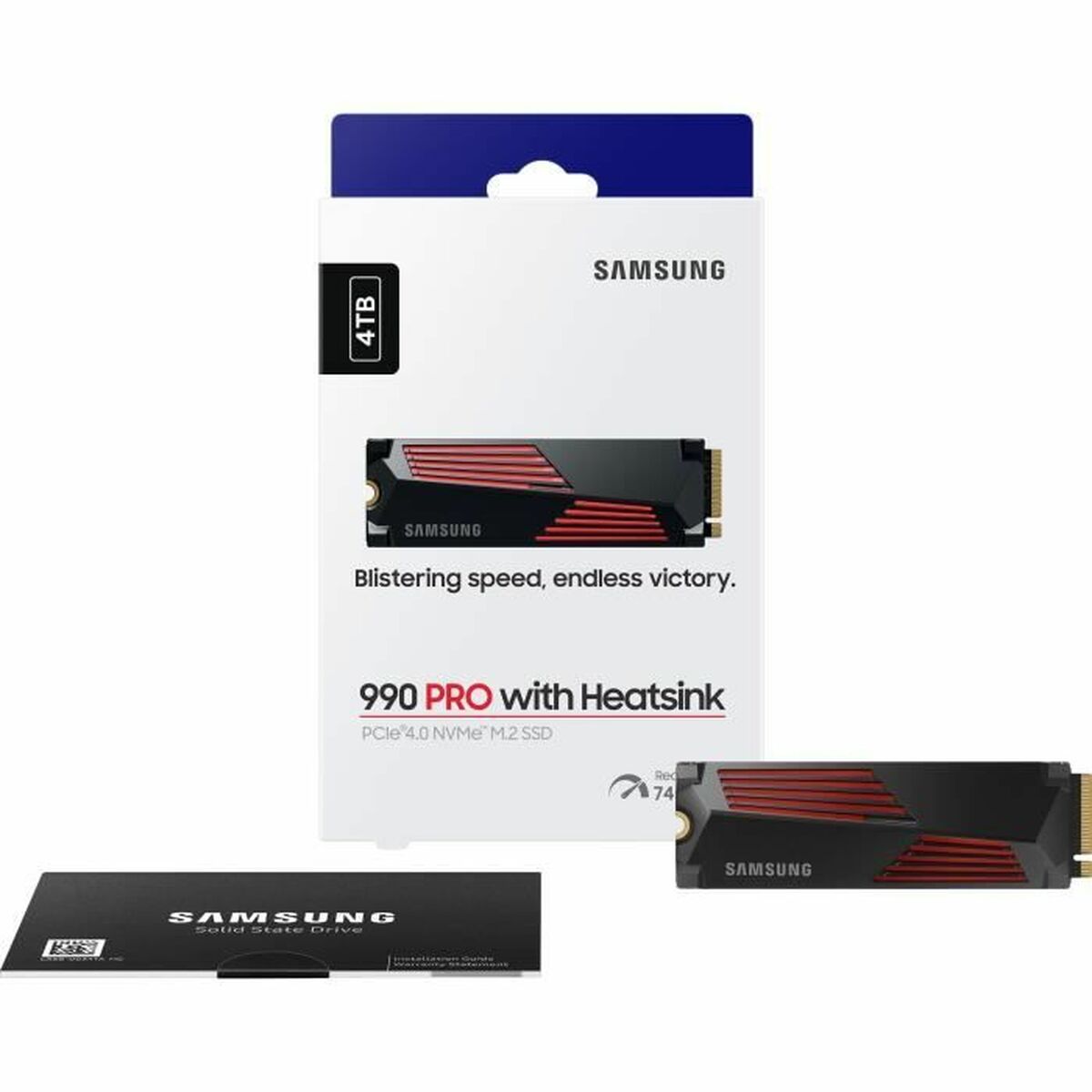 Samsung MZ-V9P4T0GW 4 To 990 Pro M2 SSD 7450 Mo/s Lecture 6900 Mo/s Écriture