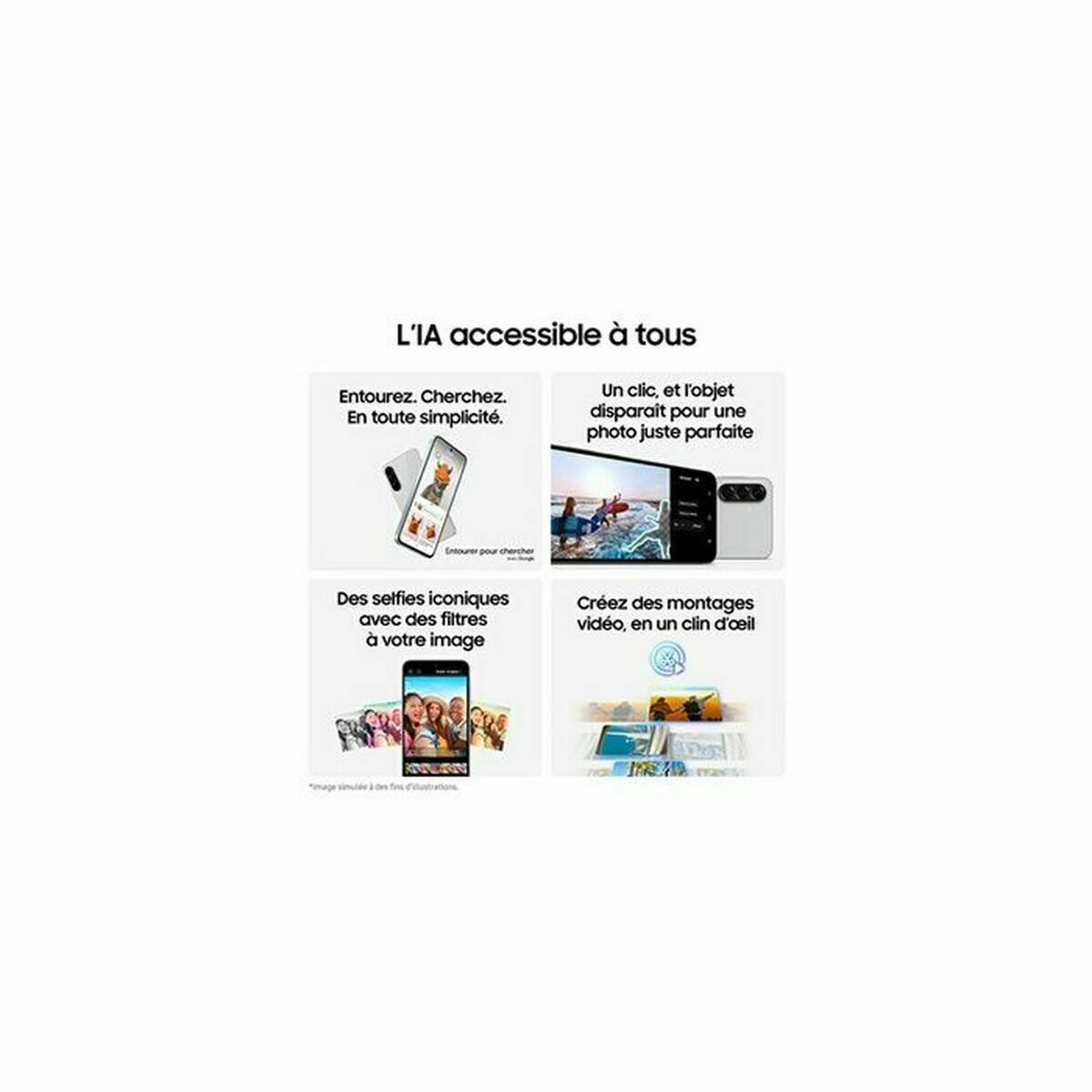 "Samsung Galaxy A56 17 cm (6.7"") Double SIM Android 15 5G USB Type-C 8 Go 128 Go 5000 mAh Gris clair"