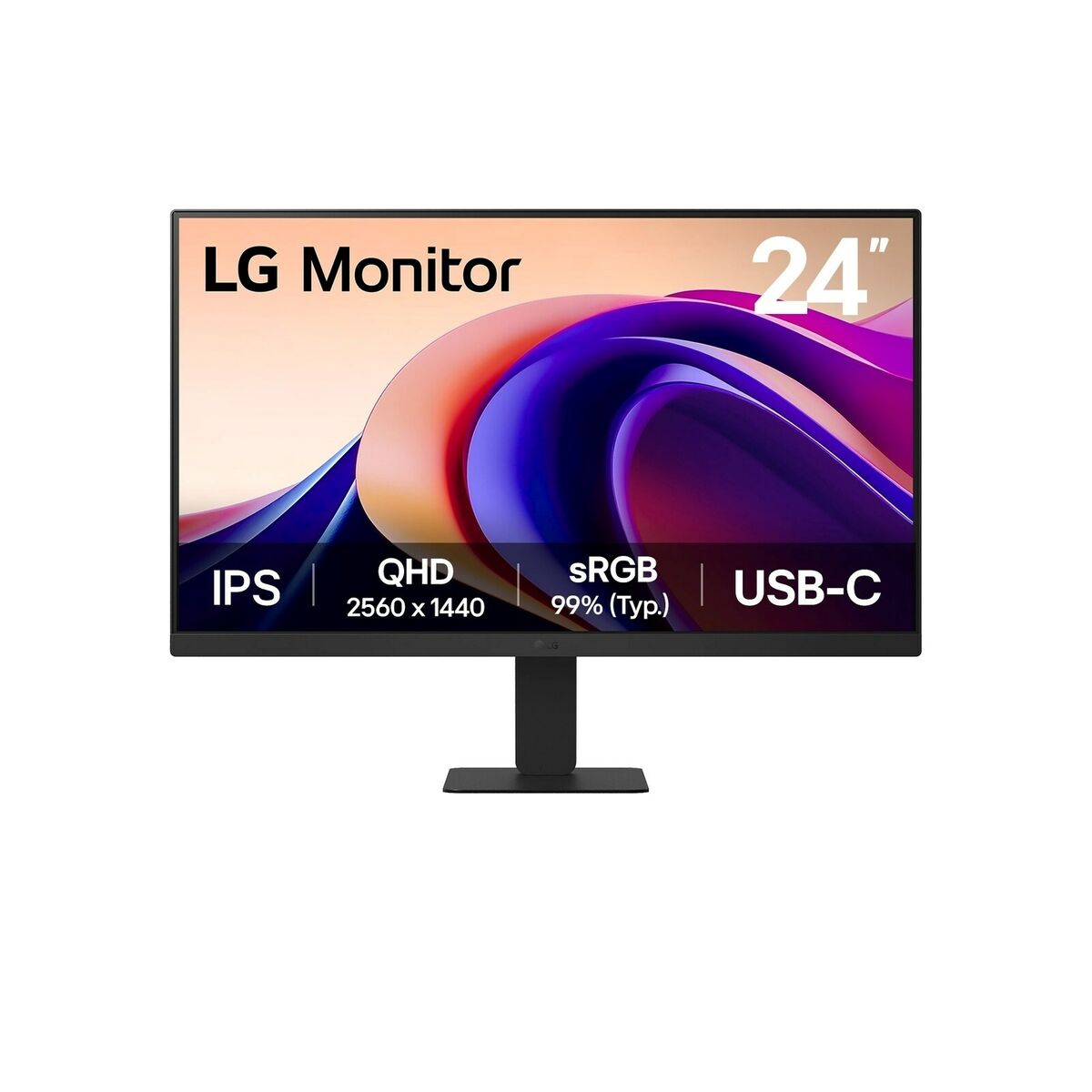 LG 24U631A-B Écran LCD - 24"  2560 x 1440 QHD @ 100 Hz - IPS - 250 cd/m² - 1000:1 - HDR10 - 5 ms - HDMI, USB-C