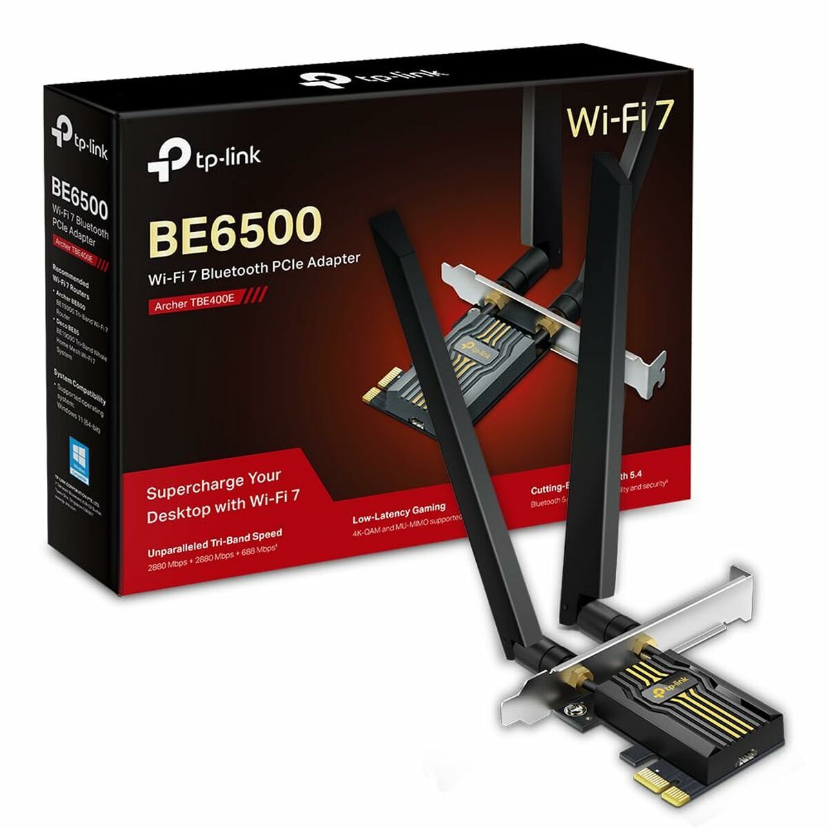 TP-LINK BE6500 Wi-Fi 7 Bluetooth 5.4 PCIe Adapter