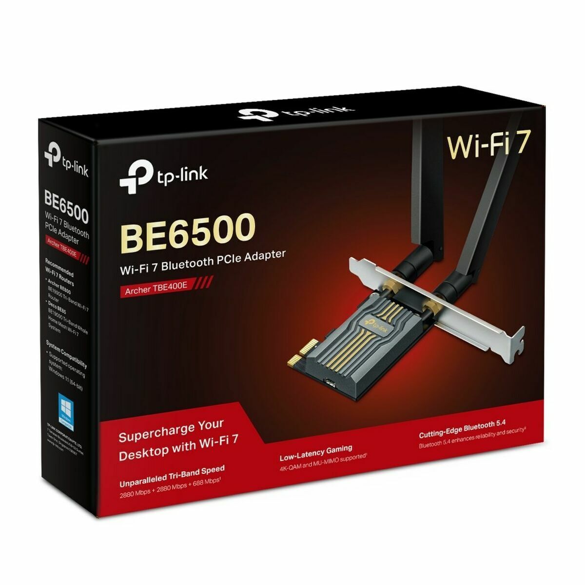 TP-LINK BE6500 Wi-Fi 7 Bluetooth 5.4 PCIe Adapter