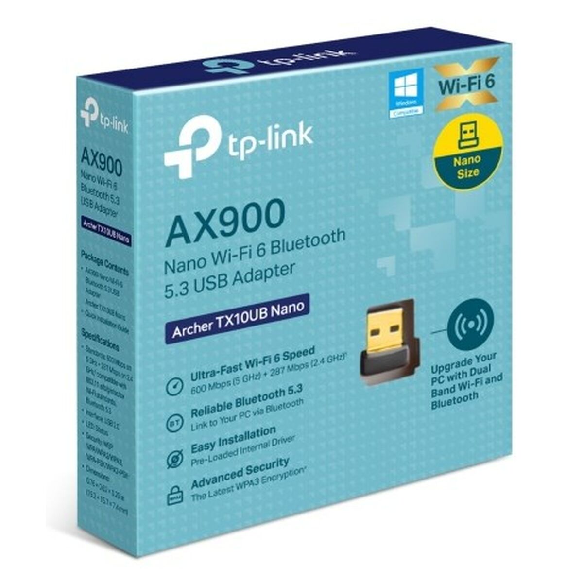 TP-LINK AX900 Nano Dual Band Wi-Fi 6 Bluetooth 5.3 USB Adapter