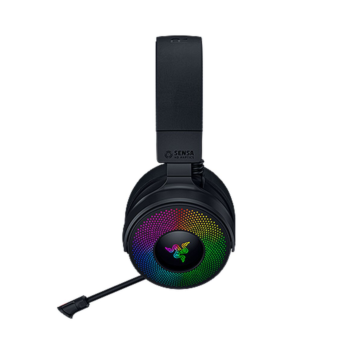 RAZER Kraken V4 Pro Noir - Casque de Jeu sans Fil RGB ,hub de contrôle Sensa HD, haptics hub de contrôle OLED, Triforce 40mm, HyperSpeed & Bluetooth, THX