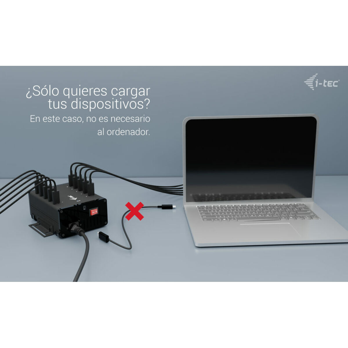 I-TEC USB-C/USB-A Metal Charging+Data HUB 15W per port 10x USB-C integrated power adapter 180W