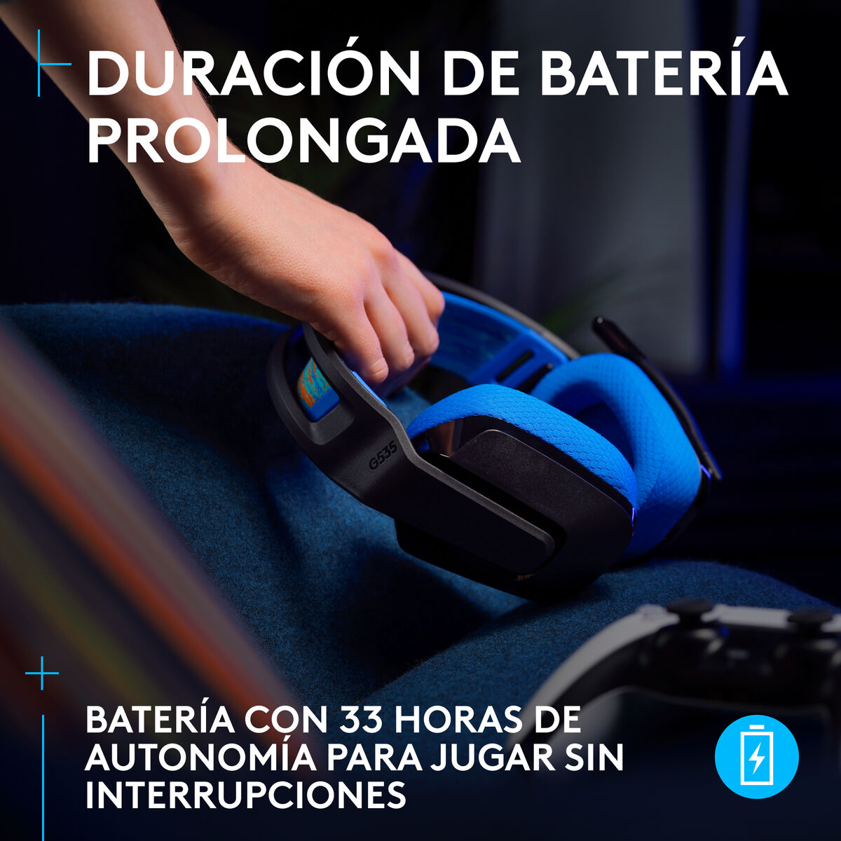 Logitech G G535 Casque Sans fil Arceau Gaming Noir, Bleu