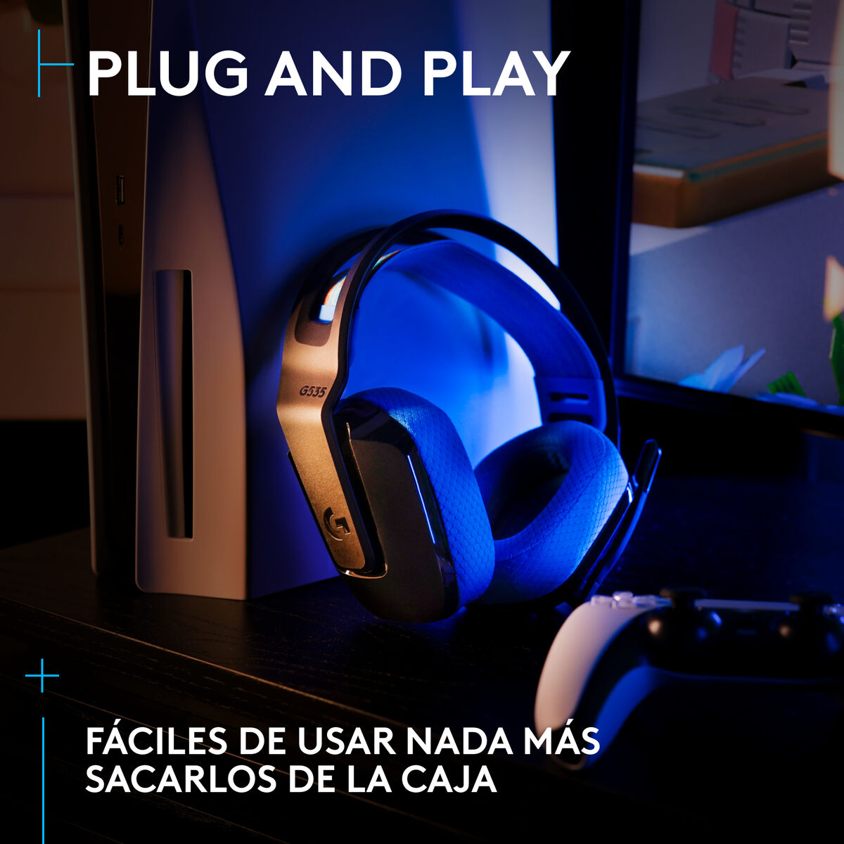 Logitech G G535 Casque Sans fil Arceau Gaming Noir, Bleu