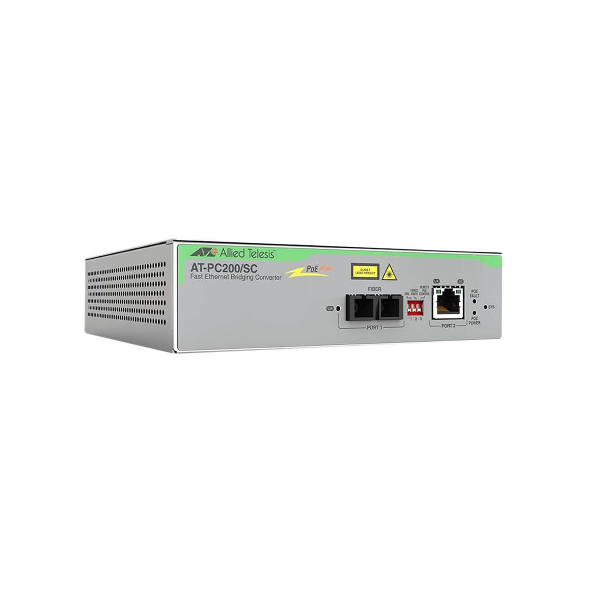 ALLIED TAA Federal 10/100TX to 100FX/SC POE+ Media & Rate Converter Universal PSU
