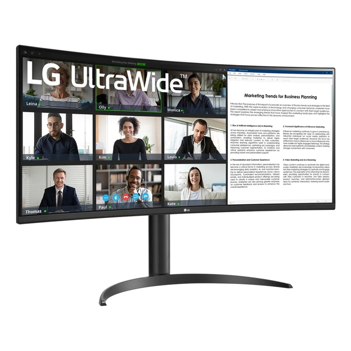 LG UltraWide 34WR55QK-B - Écran incurvé - 34i - 3440 x 1440 WQHD 100 Hz - VA - 300 cd/m2 - HDR10 - 5 ms - 2xHDMI -DP - USB-C